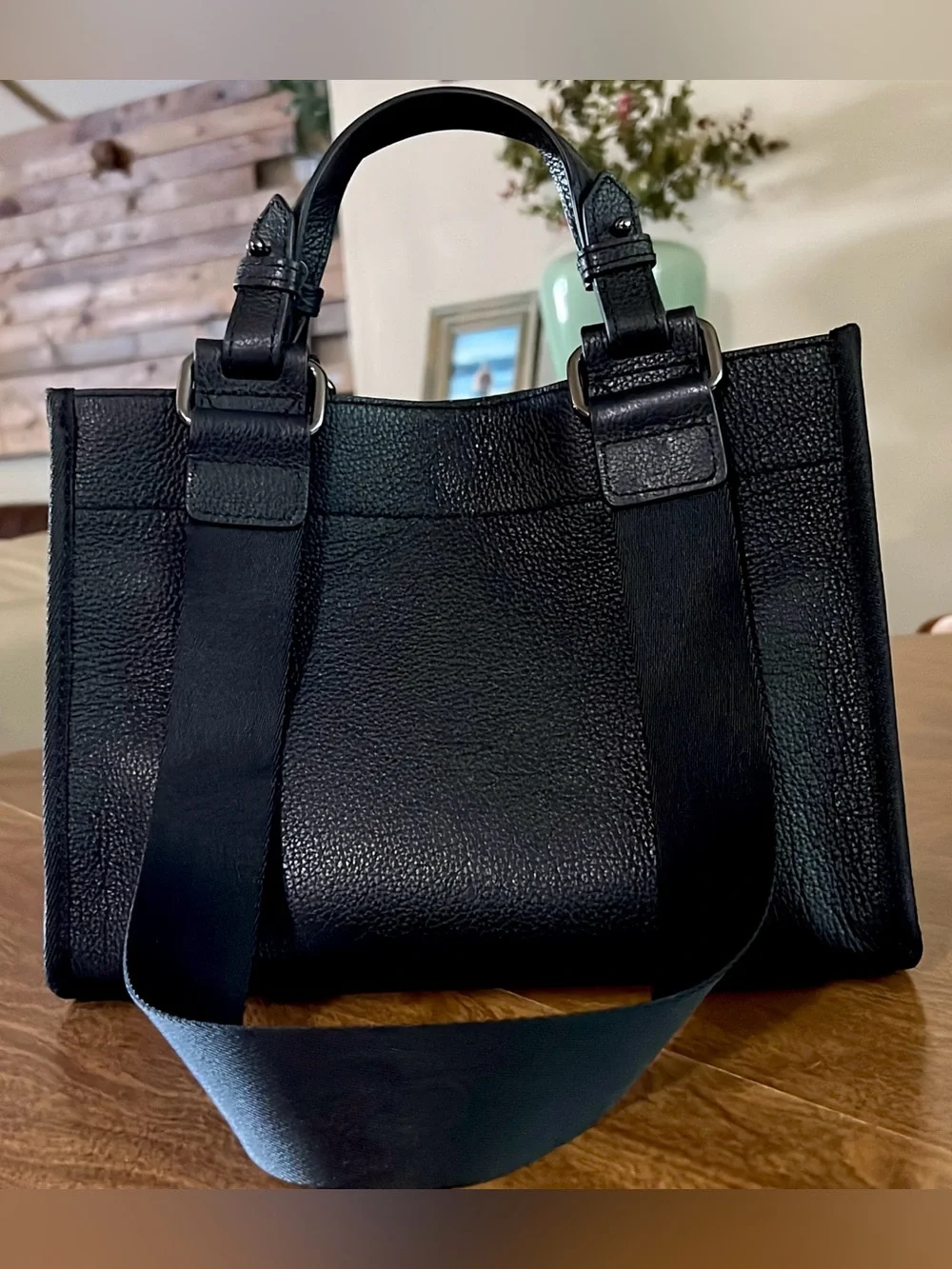Botkier New York Women’s Black Leather Bedford Bite Size Structured Leather Tote